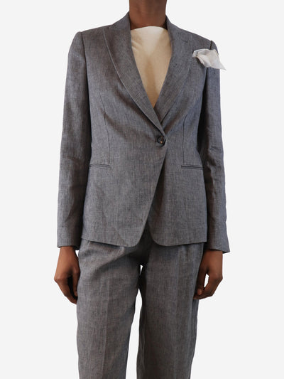 Grey linen fitted blazer - size UK 6 Coats & Jackets Brunello Cucinelli 