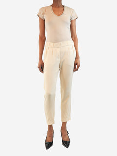Cream silk trousers - size UK 6 Trousers Brunello Cucinelli 