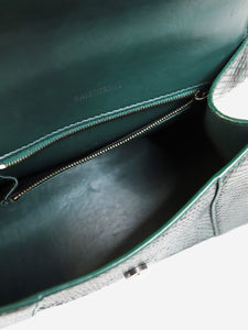 Balenciaga Green small python Hourglass 2way bag
