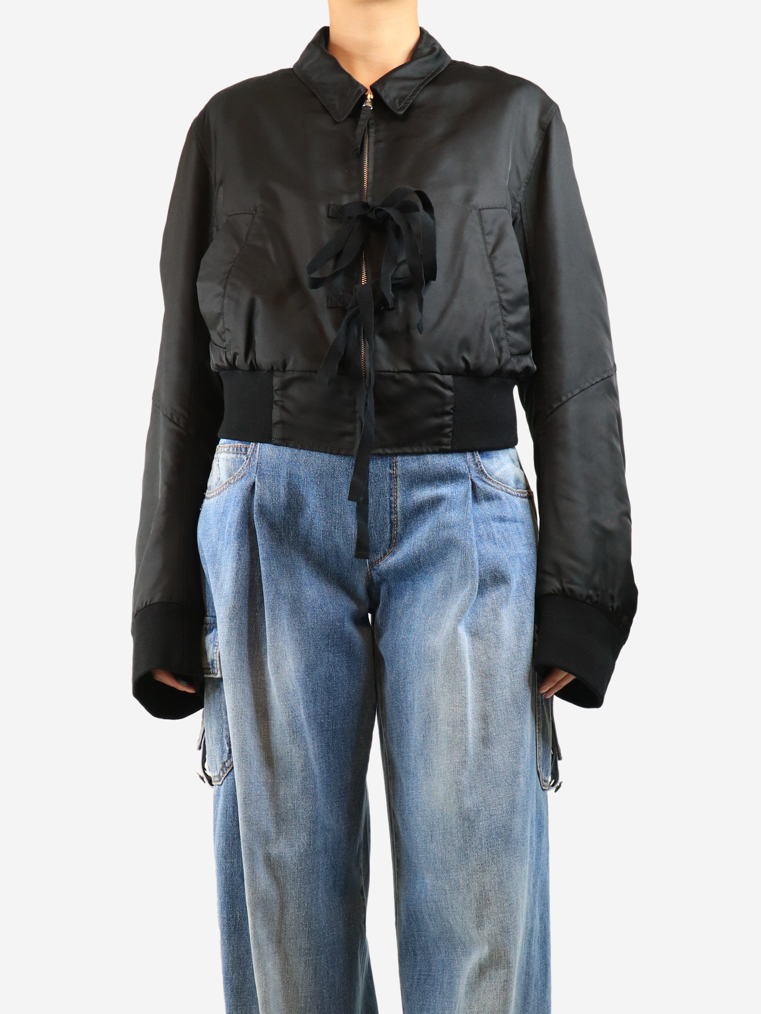 Black cropped bomber jacket - size UK 14 Coats & Jackets MM6 Maison Margiela 