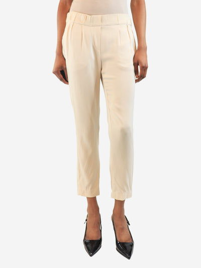 Cream silk trousers - size UK 6 Trousers Brunello Cucinelli 