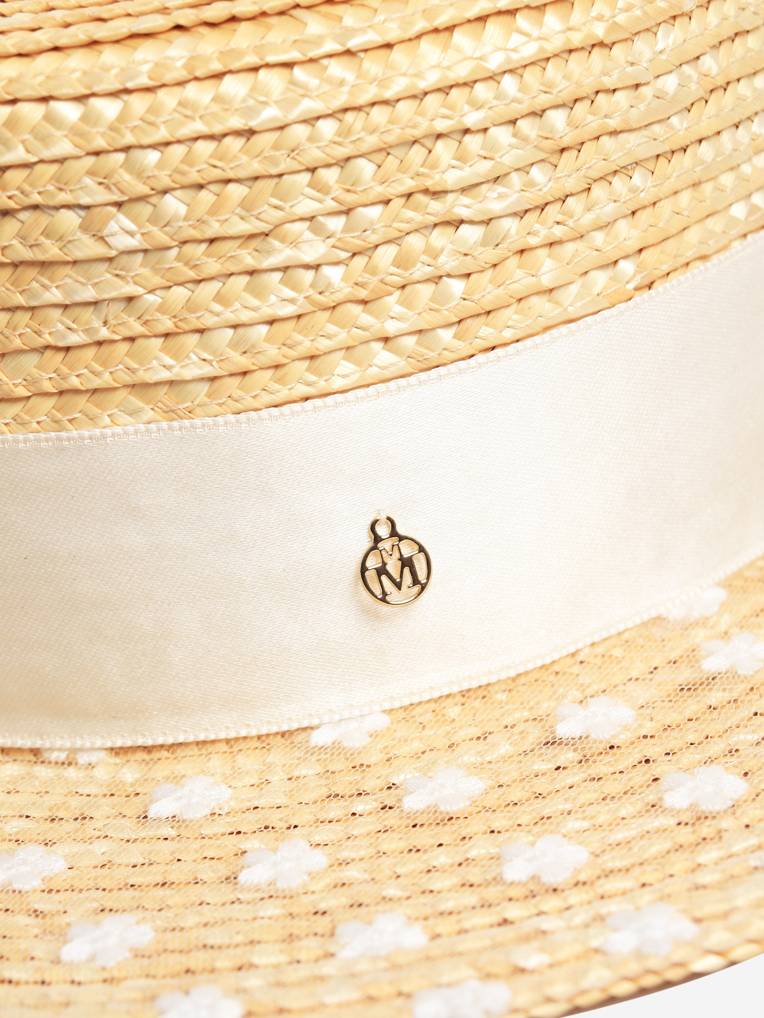 Natural embroidered straw hat Hats Maison Michel 