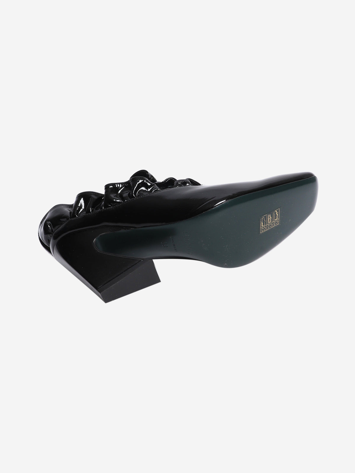 Black patent leather frill mules - size EU 38 Heels Mulberry 