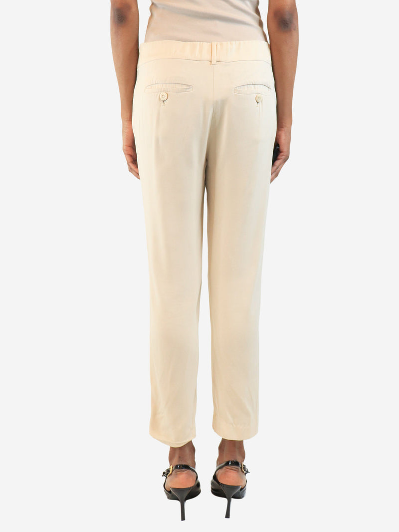 Cream silk trousers - size UK 6 Trousers Brunello Cucinelli 