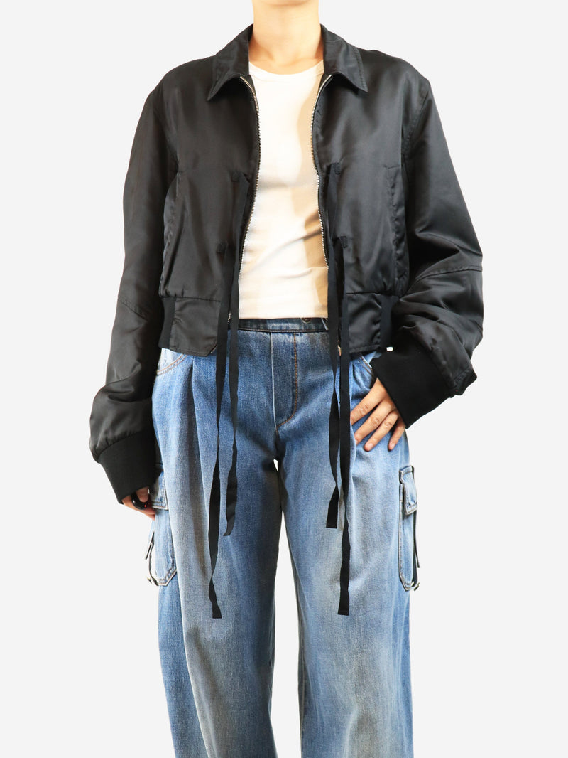 Black cropped bomber jacket - size UK 14 Coats & Jackets MM6 Maison Margiela 