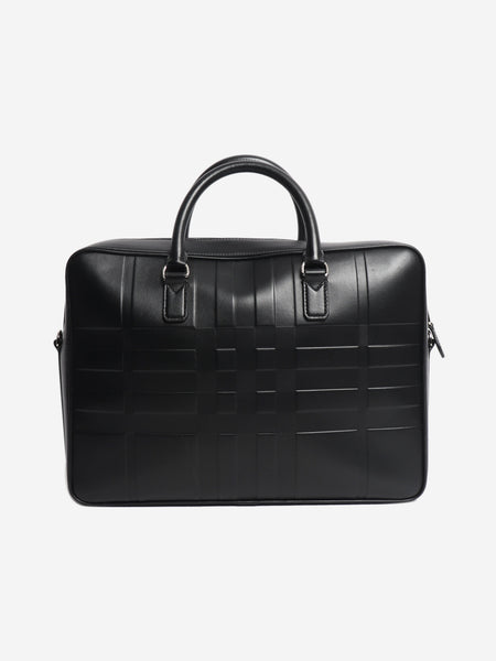Black leather briefcase product image