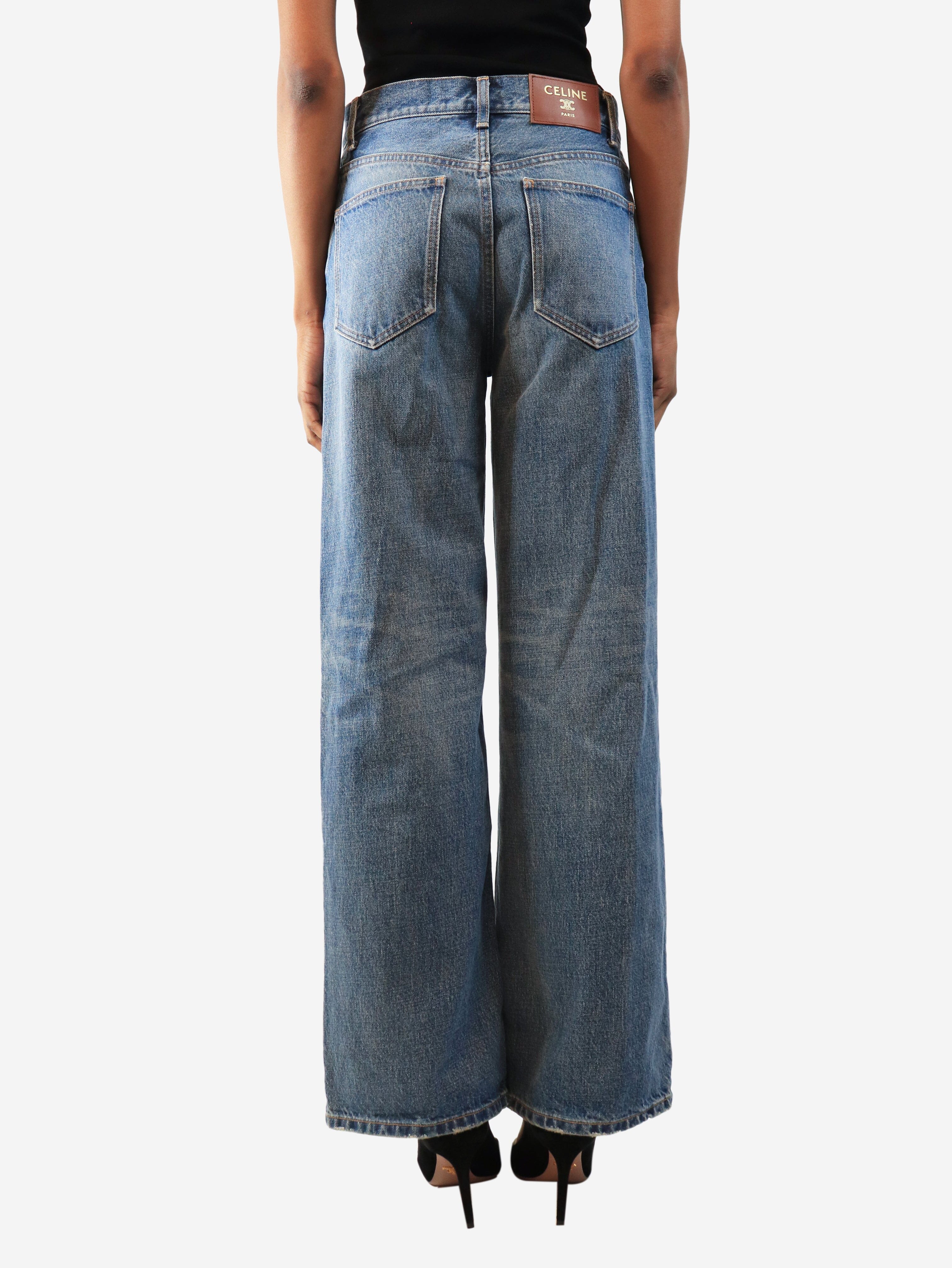 Blue straight leg jeans - size UK 6 Trousers Celine 