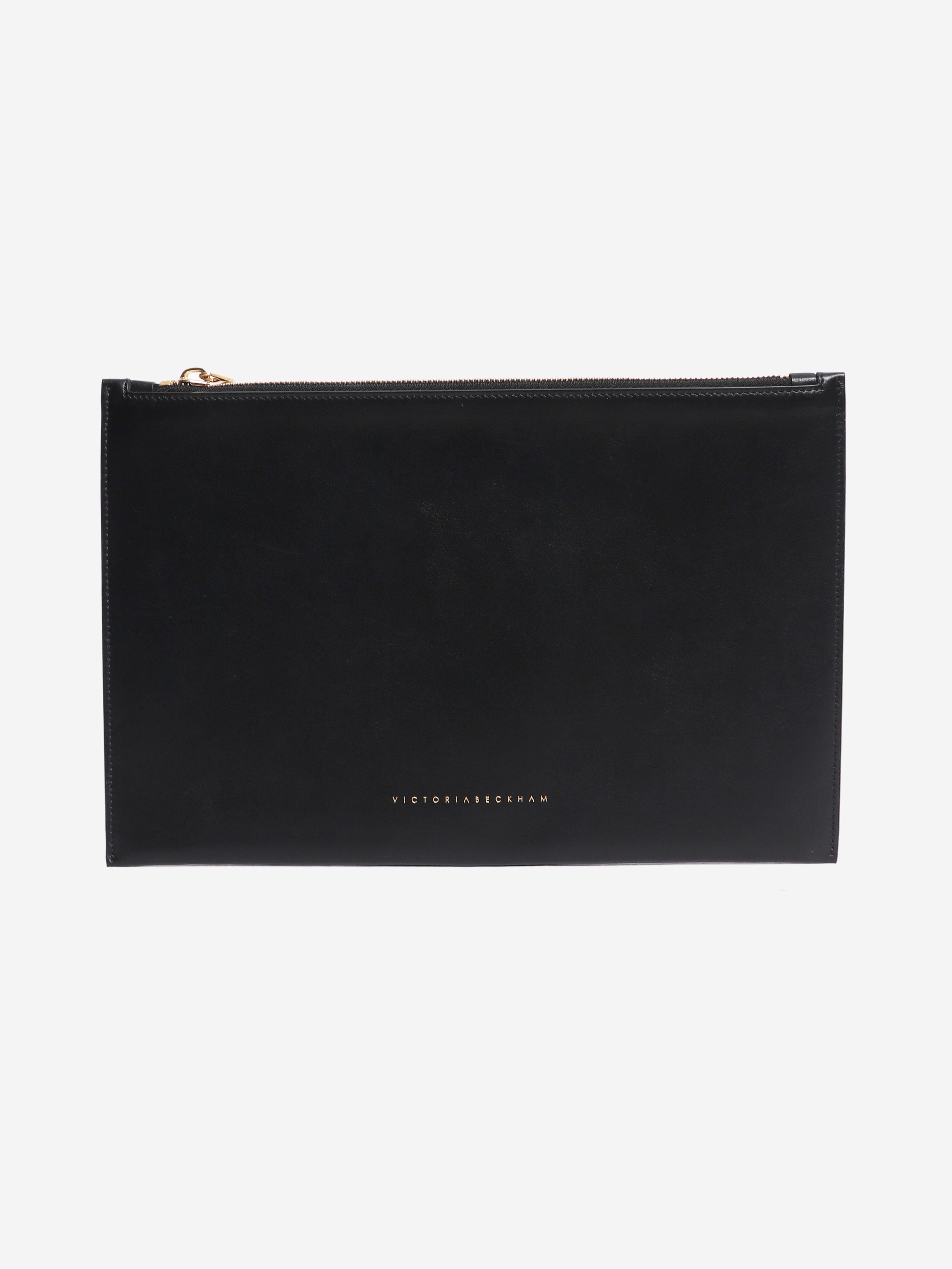 Black leather zip clutch Clutch bags Victoria Beckham 