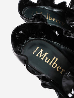 Black patent leather frill mules - size EU 38 Heels Mulberry 