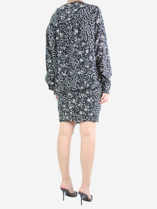 Isabel Marant Black printed blouse and skirt set - size UK 10
