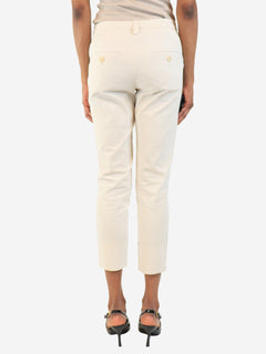 White slim-leg trousers with diamante belt - size UK 6 Trousers Brunello Cucinelli 