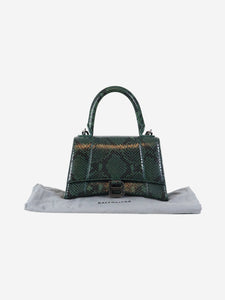 Balenciaga Green small python Hourglass 2way bag