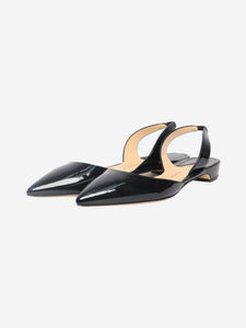 Paul Andrew Black patent sling back flat shoes - size EU 40 (UK 7)