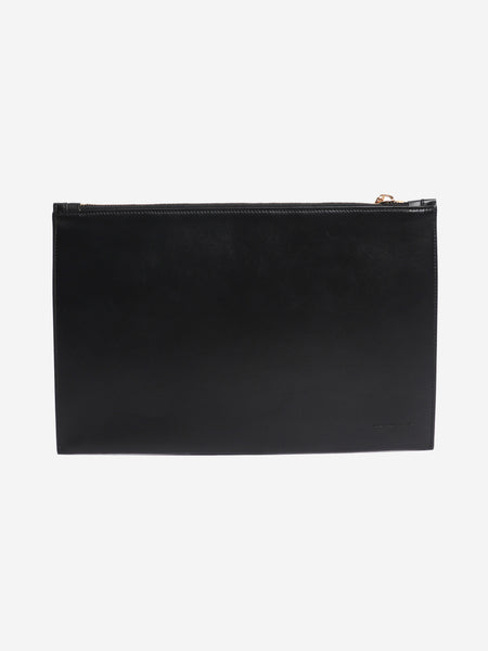 Black leather zip clutch alternate image