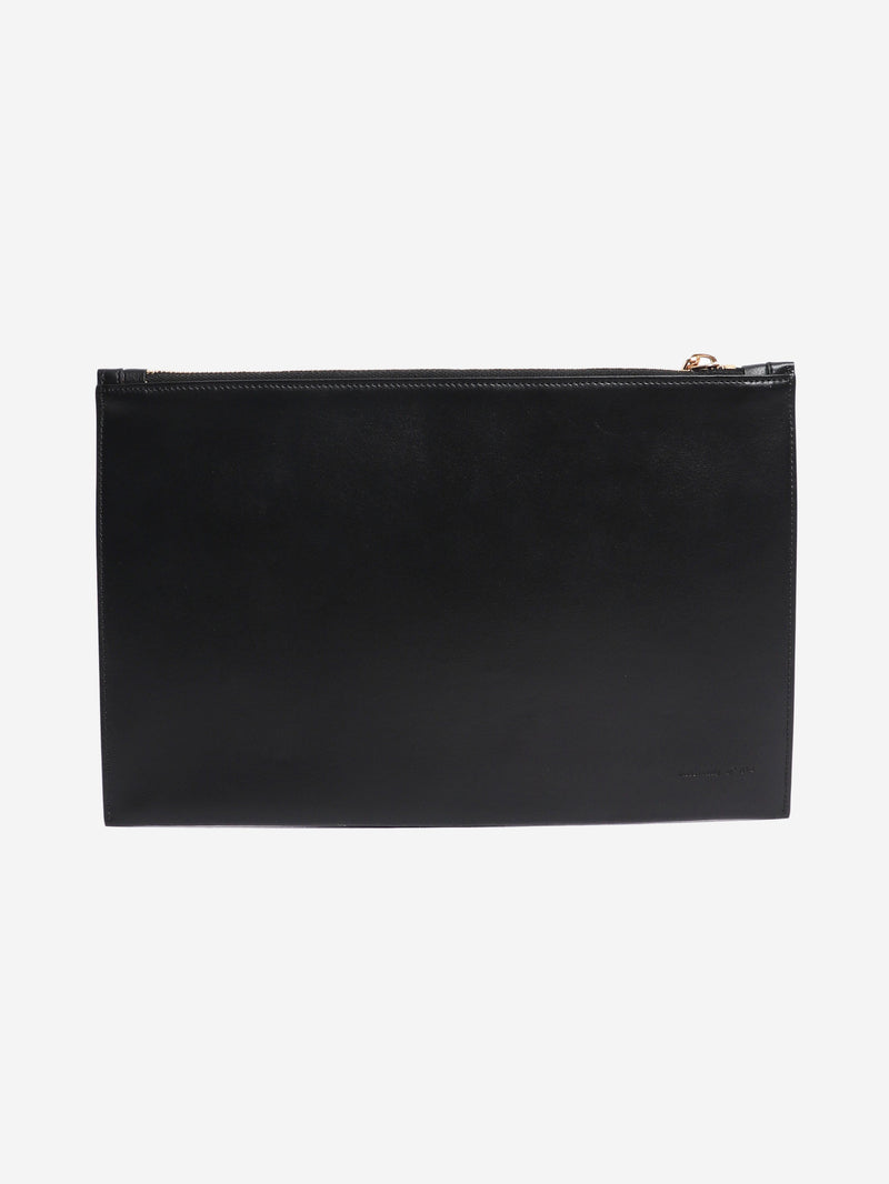 Black leather zip clutch Clutch bags Victoria Beckham 