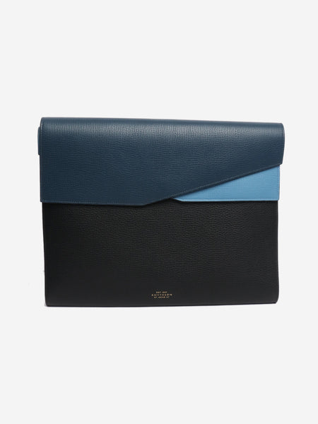 Blue leather laptop bag product image