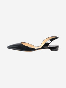Paul Andrew Black patent sling back flat shoes - size EU 40 (UK 7)