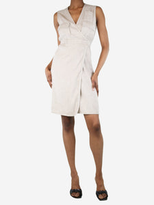 Diane Von Furstenberg Neutral pocket wrap dress - size UK 4