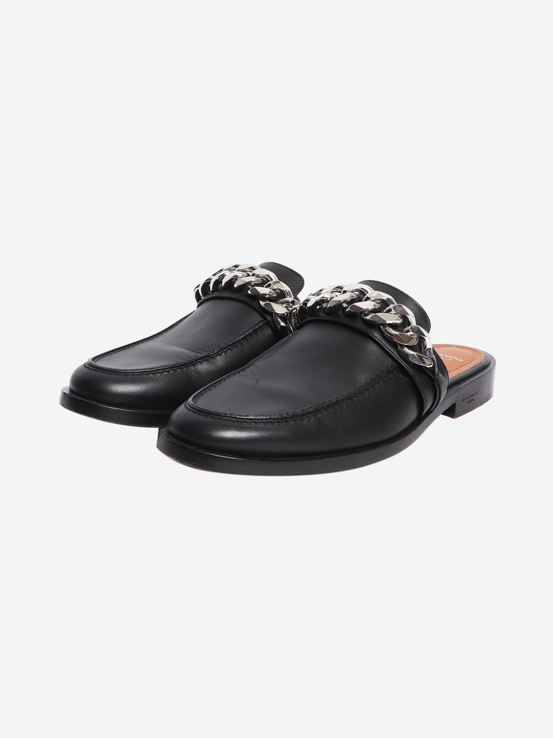 Black chain-link flat mules - size EU 39 Flat Sandals Givenchy 