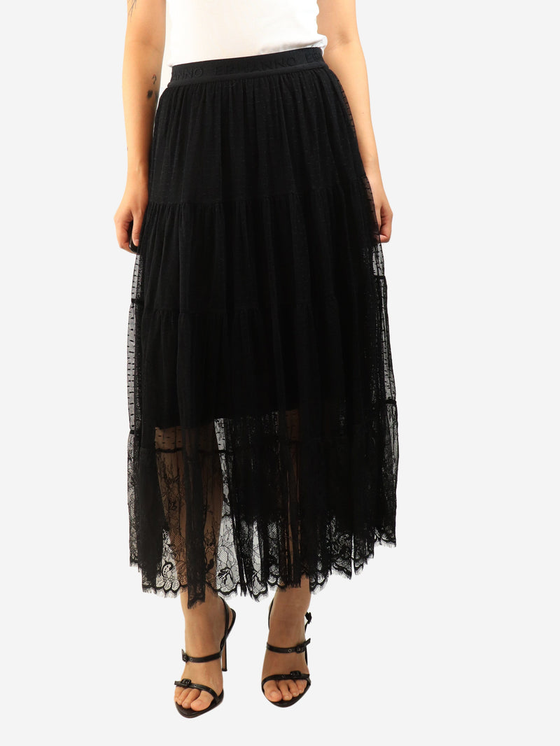 Black tulle midi skirt - size UK 8 Skirts Ermanno Firenze 