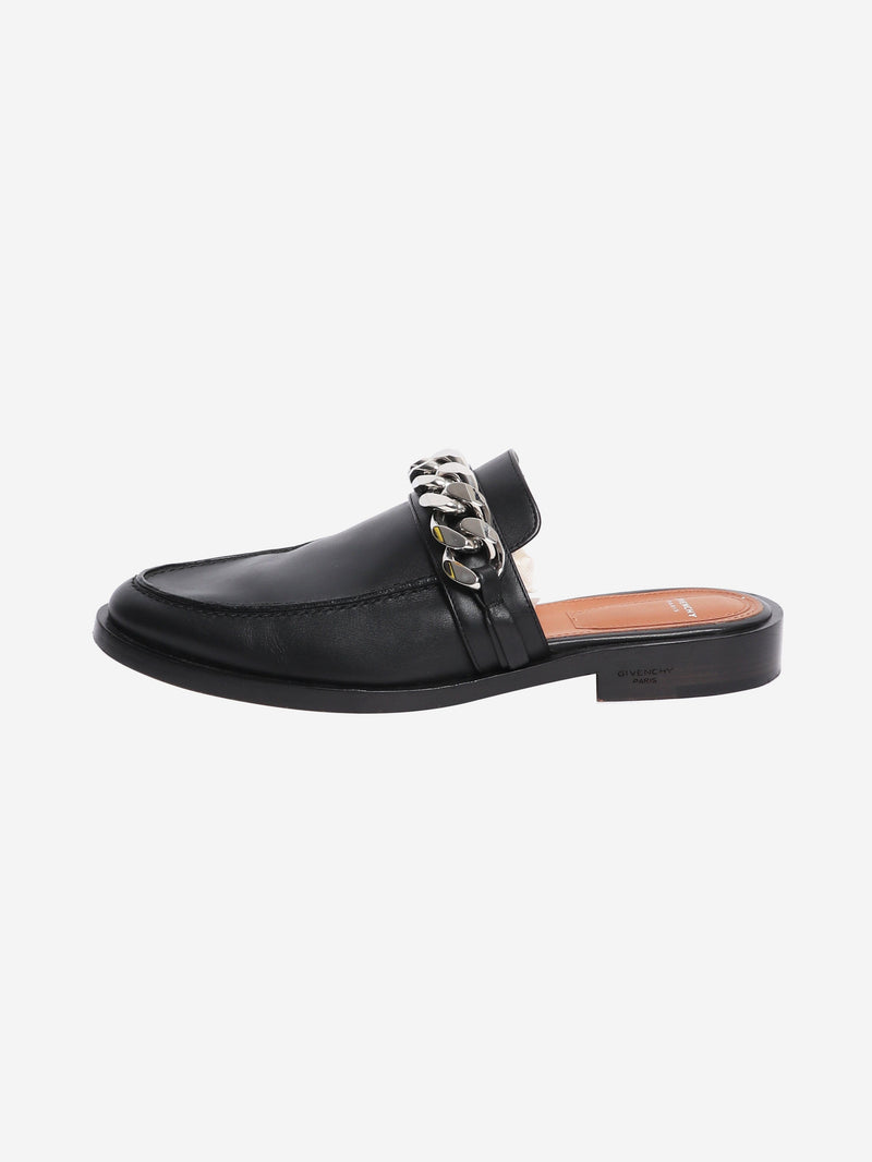 Black chain-link flat mules - size EU 39 Flat Sandals Givenchy 