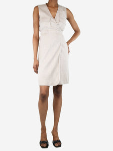 Diane Von Furstenberg Neutral pocket wrap dress - size UK 4