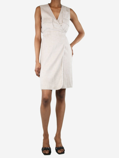 Neutral pocket wrap dress - size UK 4 Dresses Diane Von Furstenberg 