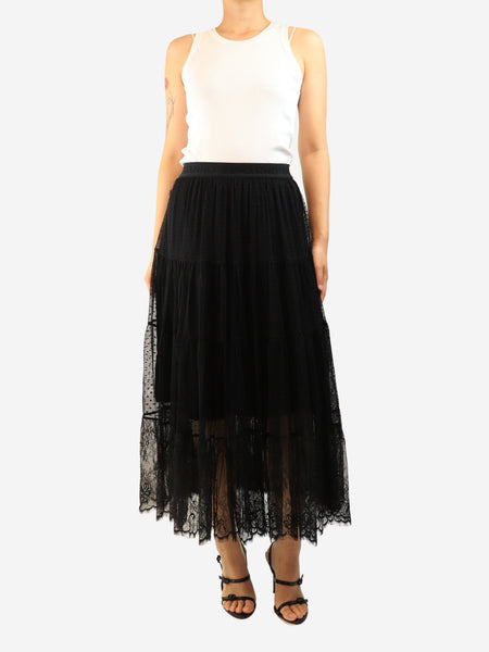 Black tulle midi skirt - size UK 8 alternate image