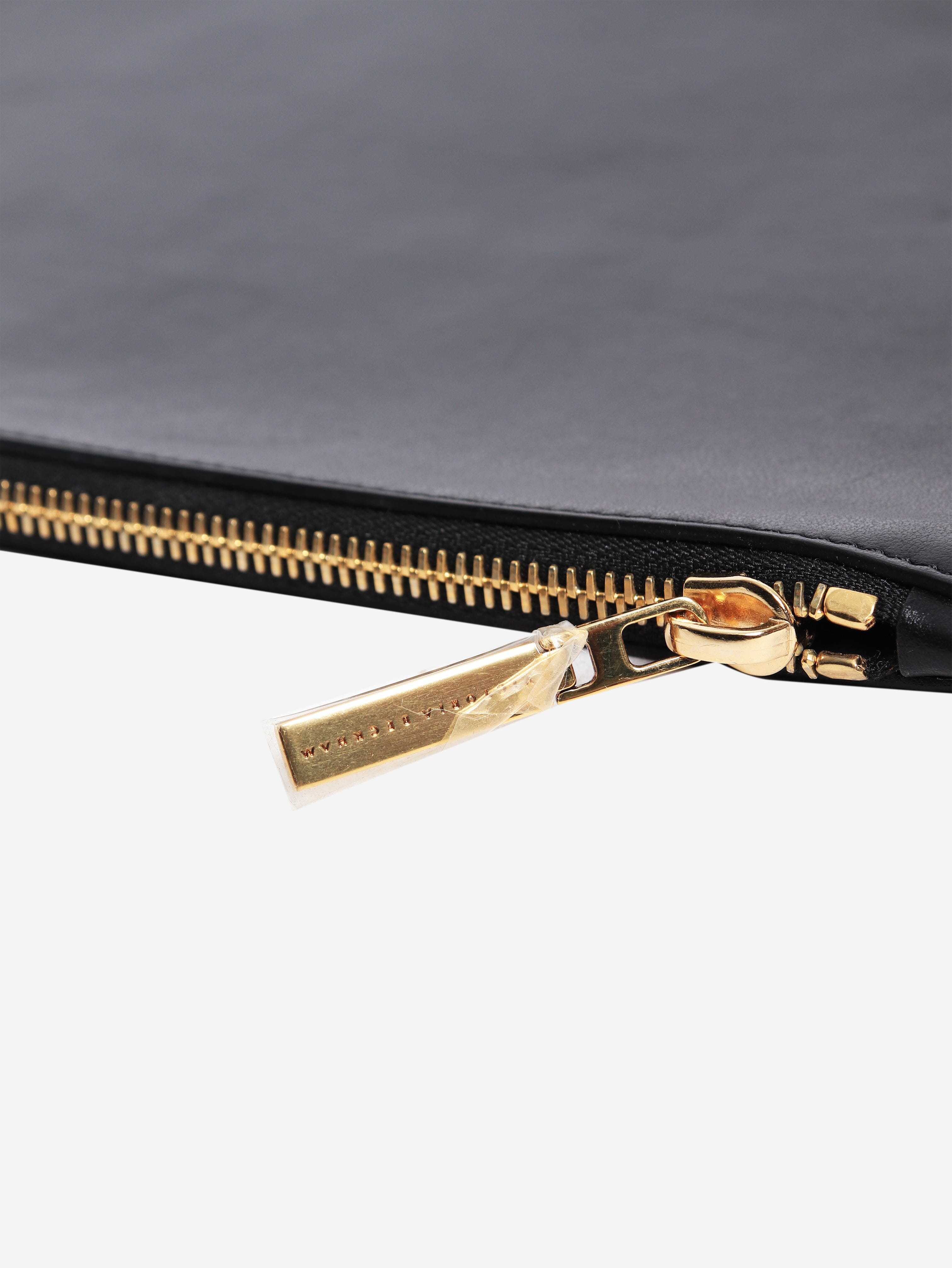 Black leather zip clutch Clutch bags Victoria Beckham 