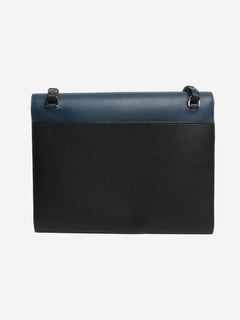 Blue leather laptop bag