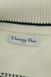 Christian Dior Cream and navy sailor style cardigan - size UK 8