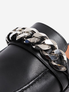 Black chain-link flat mules - size EU 39 Flat Sandals Givenchy 