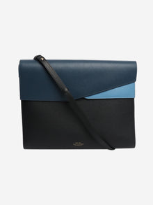 Blue leather laptop bag Shoulder bags Smythson 