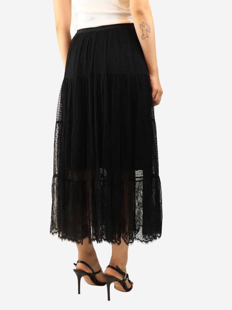Black tulle midi skirt - size UK 8 Skirts Ermanno Firenze 