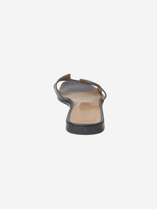 Hermes Black Oran leather sandals - size EU 38