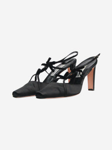 Manolo Blahnik Black satin bow pumps - size EU 40.5