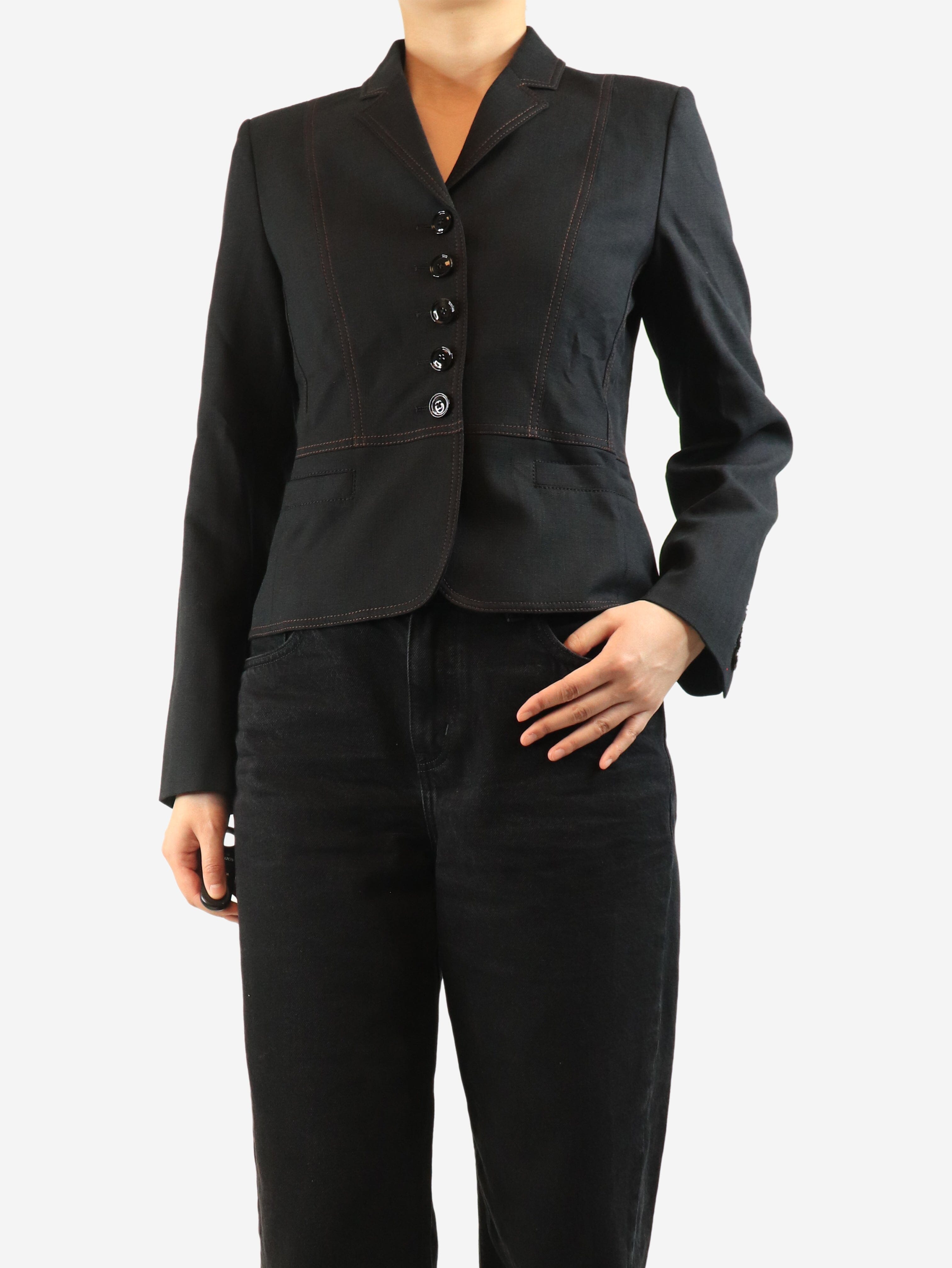 Black fitted blazer - size UK 10 Coats & Jackets ME+EM 