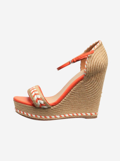 Orange raffia wedges - size EU 39.5 (UK 6.5) Flat Sandals Gucci 
