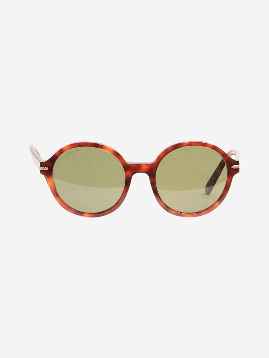 Serengeti pre-owned brown Joan tortoise shell round-frame sunglasses ...