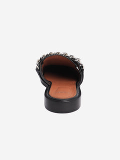 Black chain-link flat mules - size EU 39 Flat Sandals Givenchy 