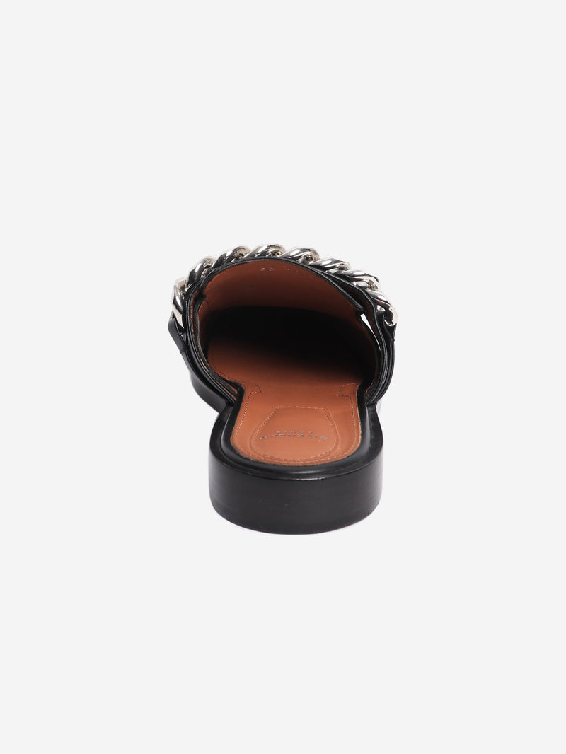 Black chain-link flat mules - size EU 39 Flat Sandals Givenchy 
