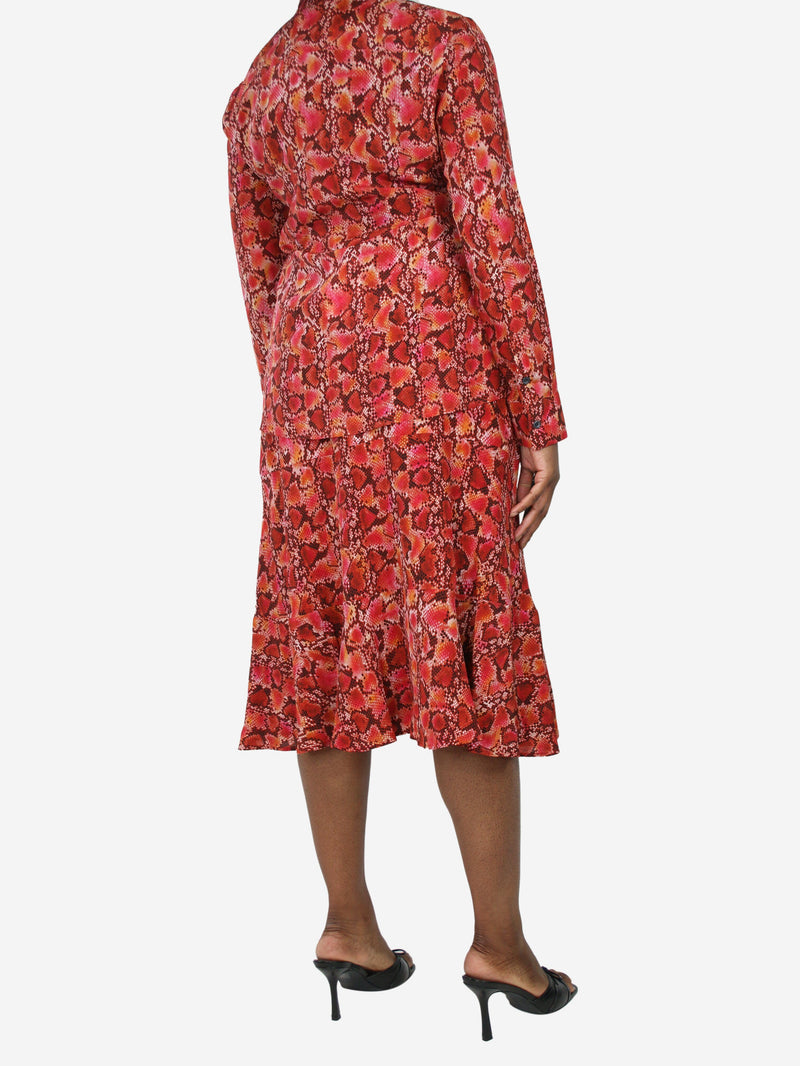 Red snake print shirt and skirt set - size UK 12 Sets Altuzarra 