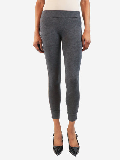 Grey bead-embellished leggings - size UK 6 Trousers Brunello Cucinelli 