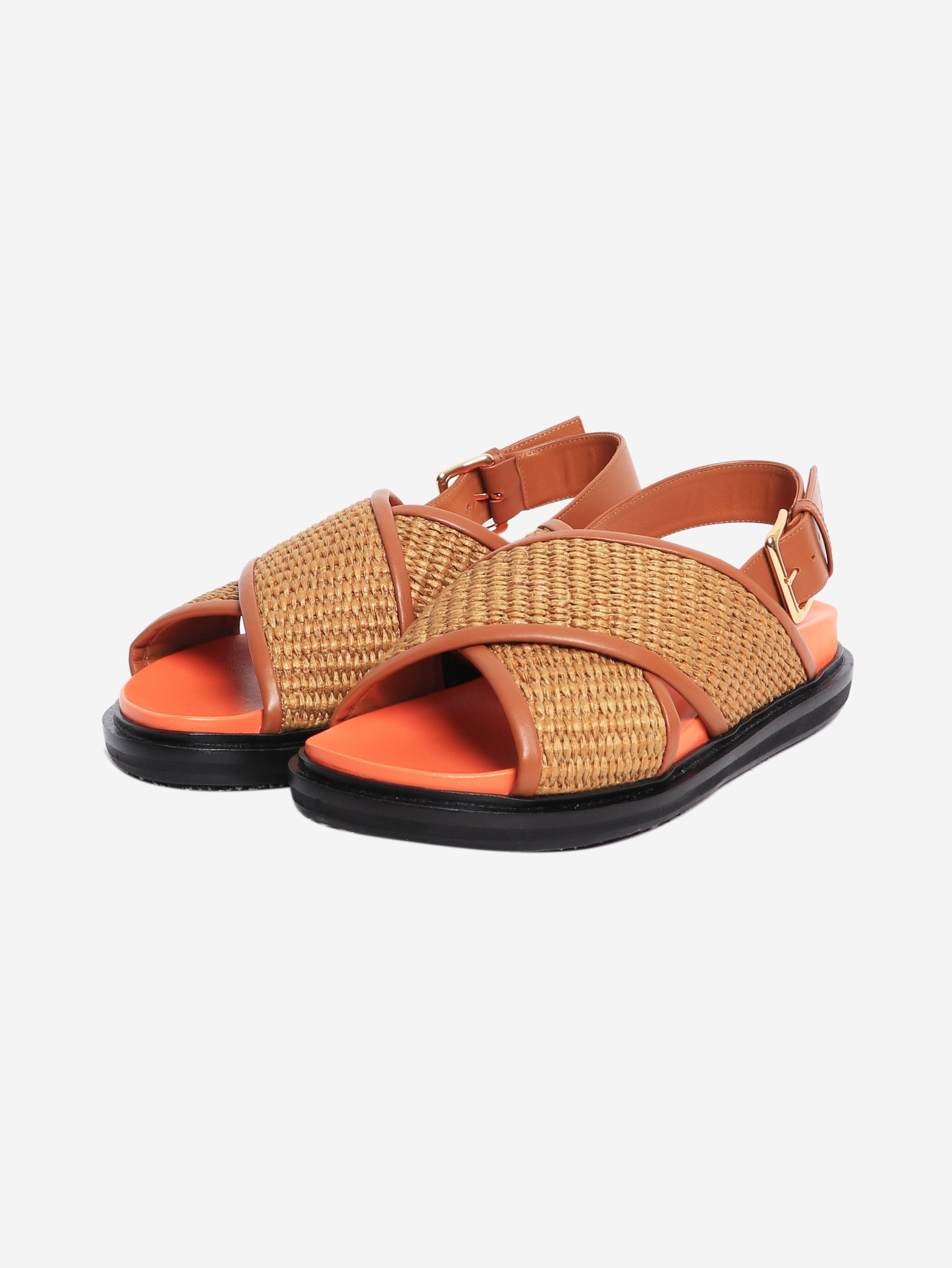 Brown and orange Fussbet sandals - size EU 36 Flat Sandals Marni 