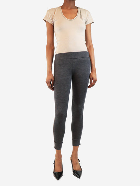 Grey bead-embellished leggings - size UK 6 alternate image
