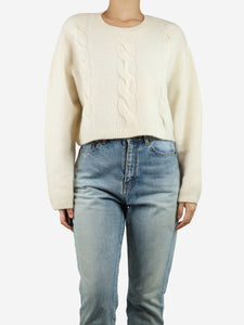 Lisa Yang Ivory cropped cable-knit jumper - size S