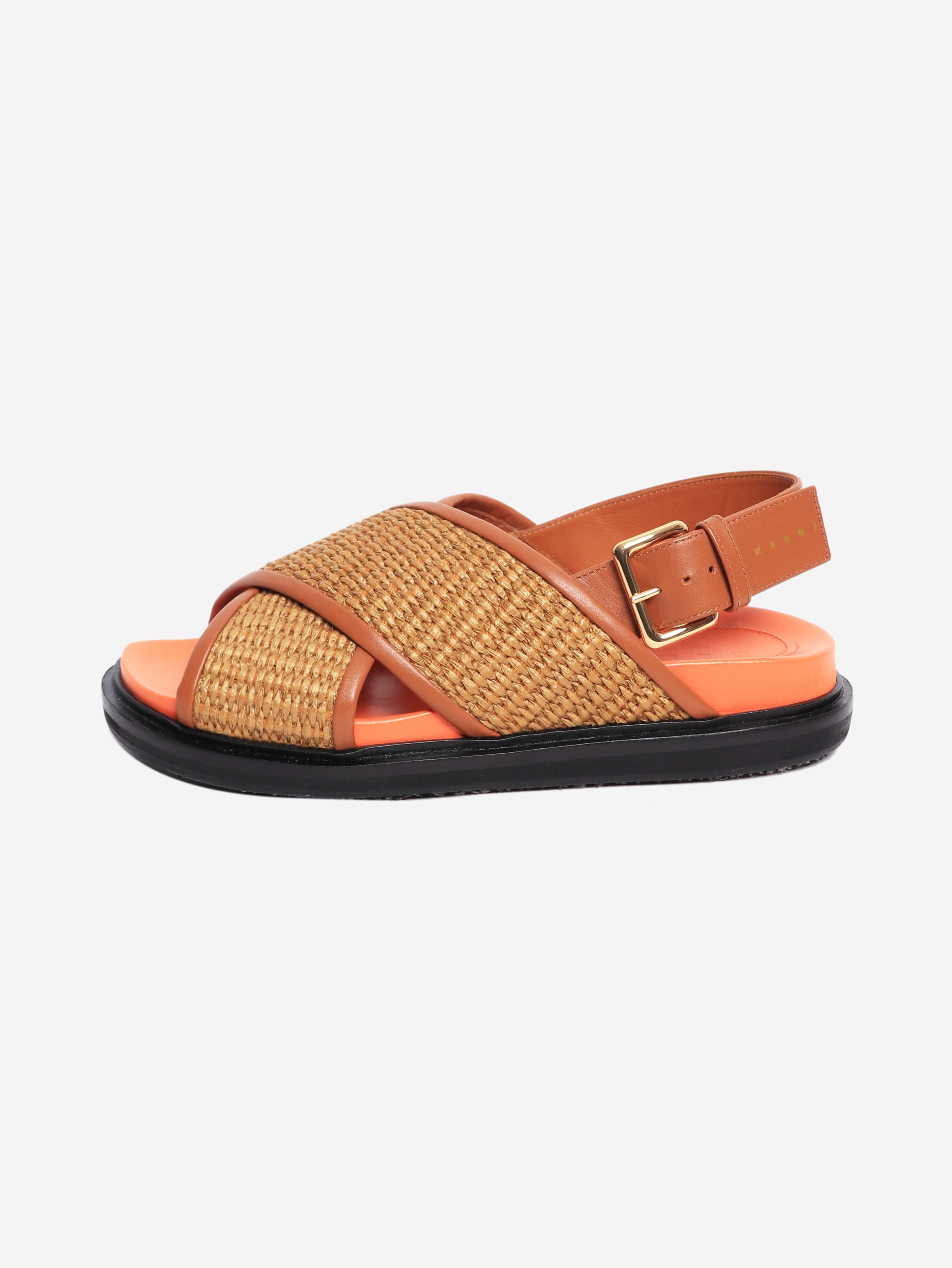 Brown and orange Fussbet sandals - size EU 36 Flat Sandals Marni 