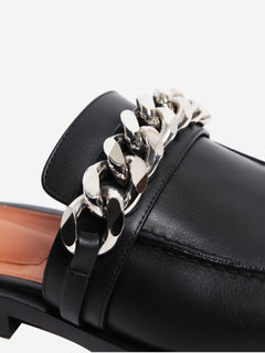 Black chain-link flat mules - size EU 39 Flat Sandals Givenchy 
