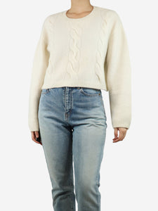 Lisa Yang Ivory cropped cable-knit jumper - size S