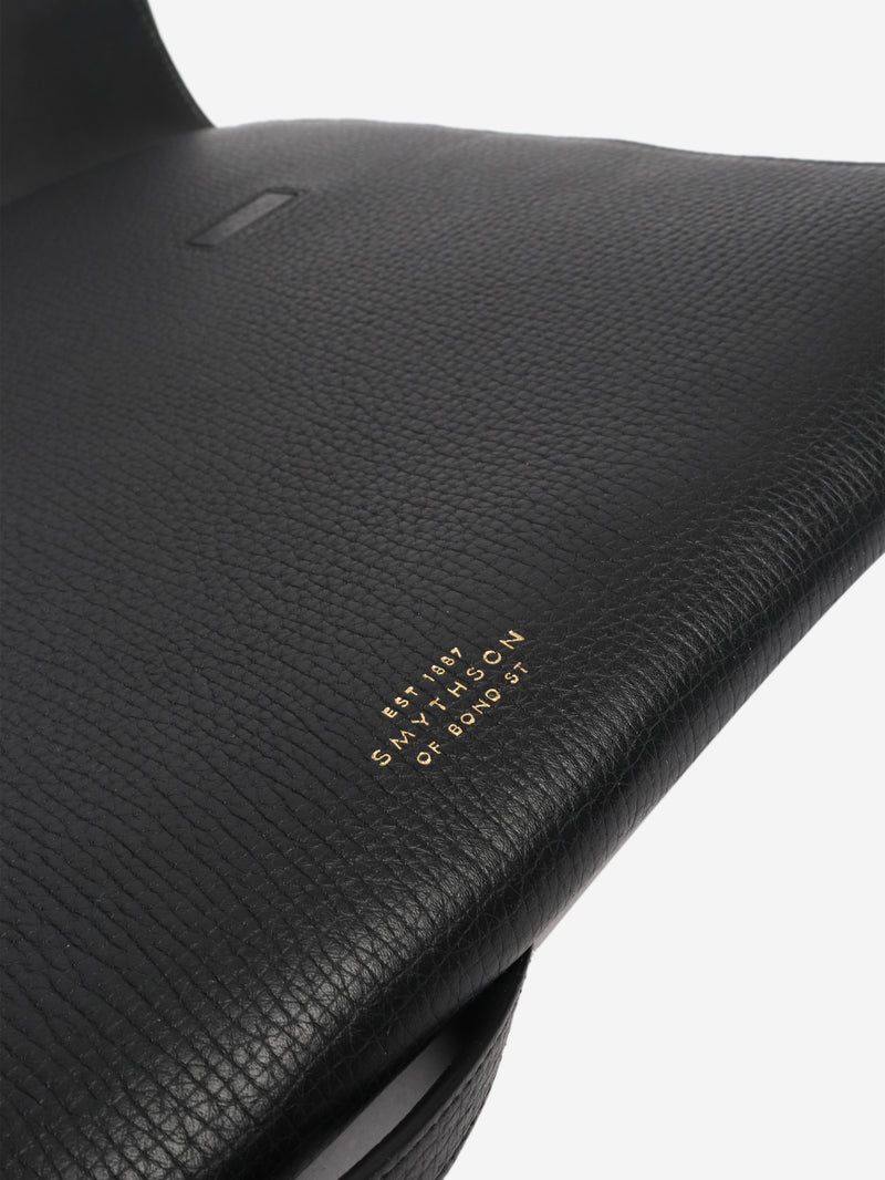 Blue leather laptop bag